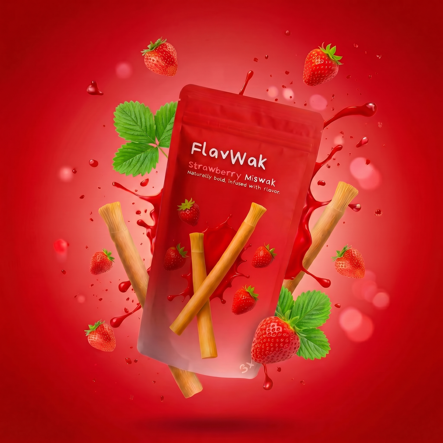 One Pack Strawberry Miswak