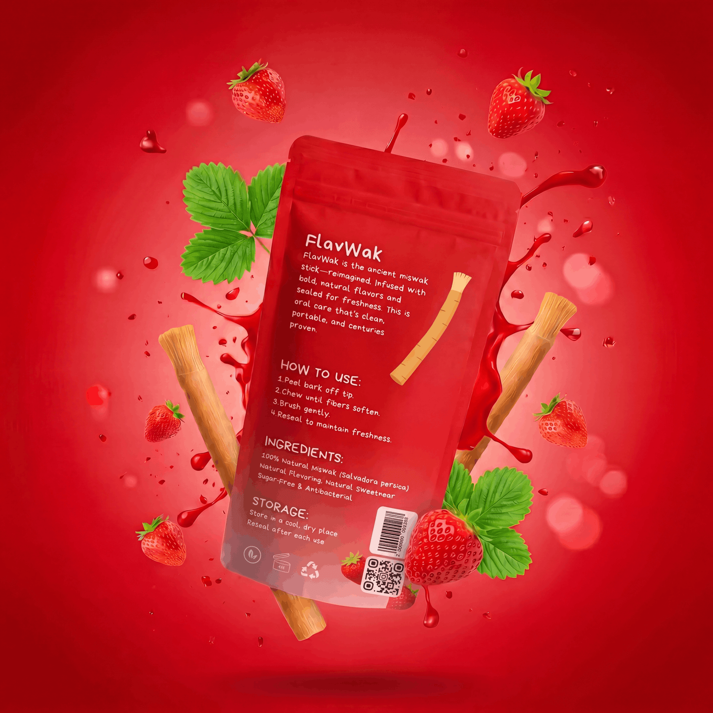 One Pack Strawberry Miswak